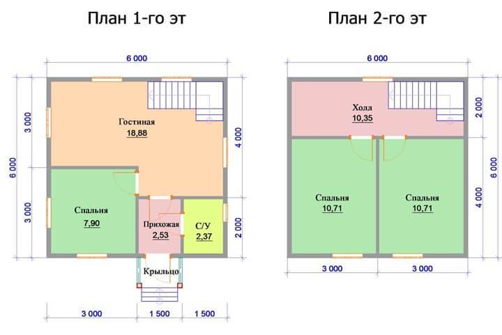 Расположение комнат на проекте постройки.