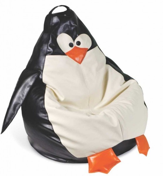 Оригинальное кресло мешок в виде пингвина
