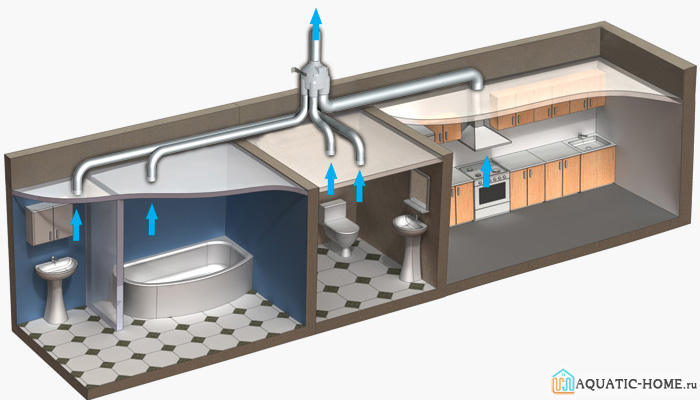 Помещения кухни, санузла и ванной желательно оборудовать качественной вытяжной системой