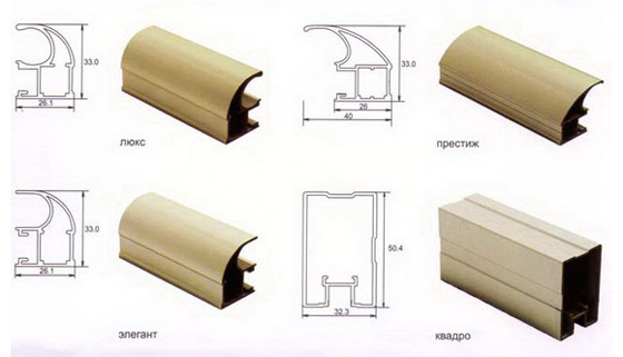 Виды профиля раздвижных систем