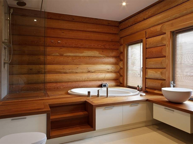 внутренняя отделка ванной комнаты в деревянном доме