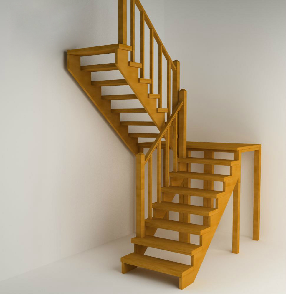 Конструкция двухмаршевой лестницы