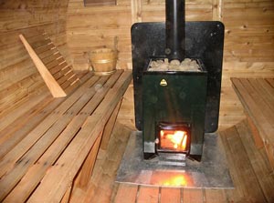 Печка на дровах для русской бани