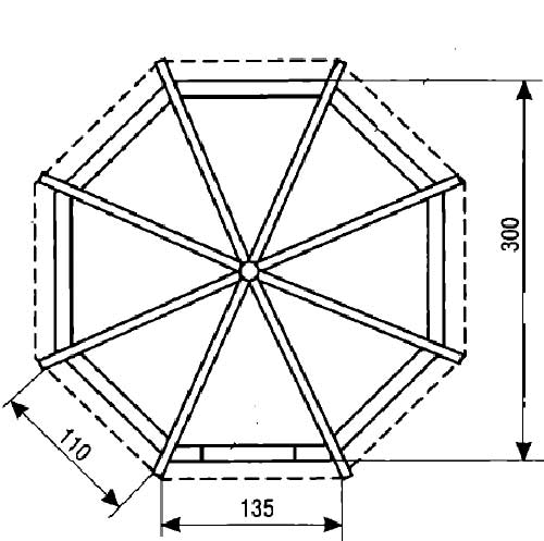 Схема беседки из бруса