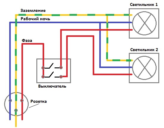 Подключение розеток последовательно