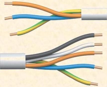 Образцы расцветок проводов многожильных кабелей
