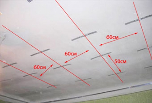 Разметка потолка из гипсократона