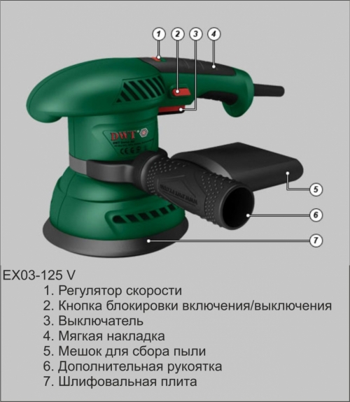 Вторая рукоятка эксцентриковой шлифмашинки