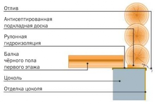 Возведение стены из оциллиндрованного бревна