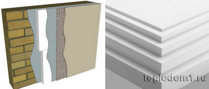 Пенопластом в основном утепляют снаружи фасад здания
