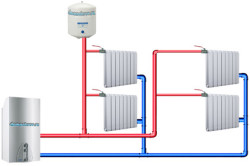 Схема монтажа системы отопления.