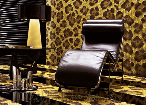 Леопардовая мозаика в интерьере кабинета