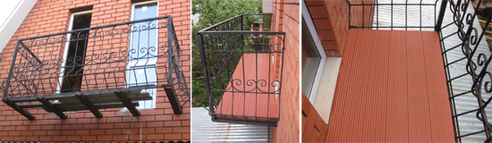 Полимерная террасная доска на балконе