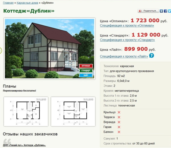 Проект каркасного дома круглогодичного проживания