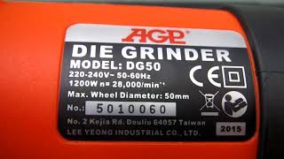 Прямошлифовальная машина (Die Grinder) AGP DG50