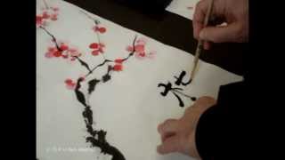 Китайский рисунок восточная живопись дерево сакура