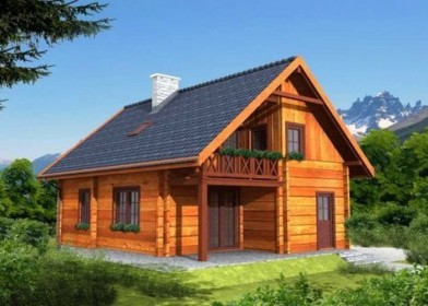 проект одноэтажного деревянного дома с мансардой