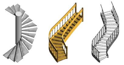 На фото компьютерные визуализации лестниц.