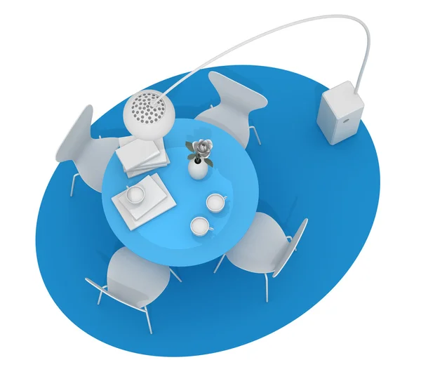 Дизайн интерьера дома, старинная мебель. Цветной глины визуализации, bl — стоковое фото