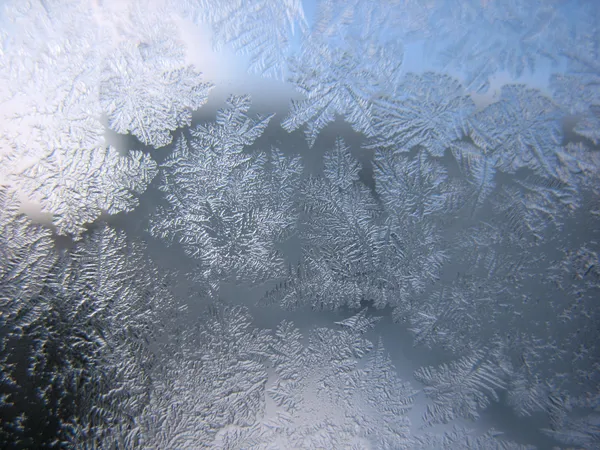 Замороженные зимой окно — стоковое фото