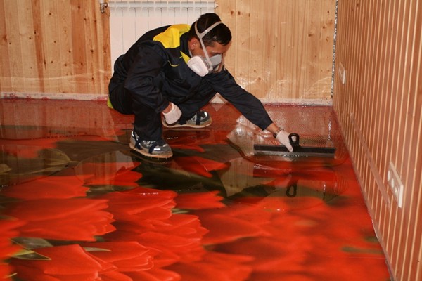 как сделать наливной пол фото