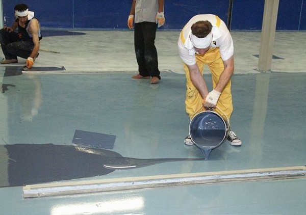 как залить наливной пол фото